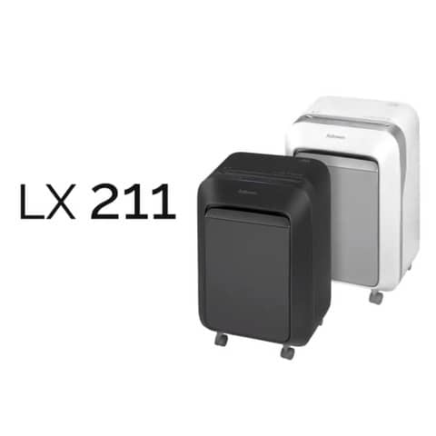 Distruggidocumenti uso moderato Fellowes LX211 - P-5 - 23 L - taglio a microframmenti 2x12 mm - bianco 5050301